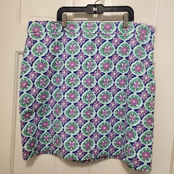 Talbots Colorful Pencil Skirt fully lined side zip Size 14, Preppy - Picture 3 of 6